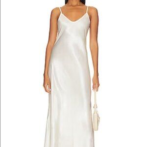 Halston Heritage Revolve Satin Cami Slip Midi Dress Champagne size L